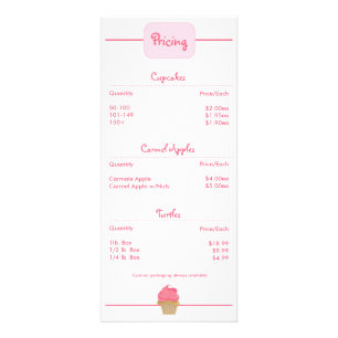 Bakery Cupcake Rackcard Rack Card