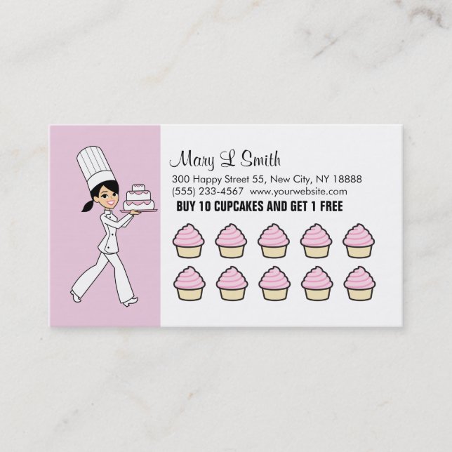 Bakery / Cupcake Rewards Card - Customizable (Front)