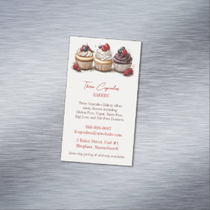 Bakery Cupcakes Magnetic Business Card
