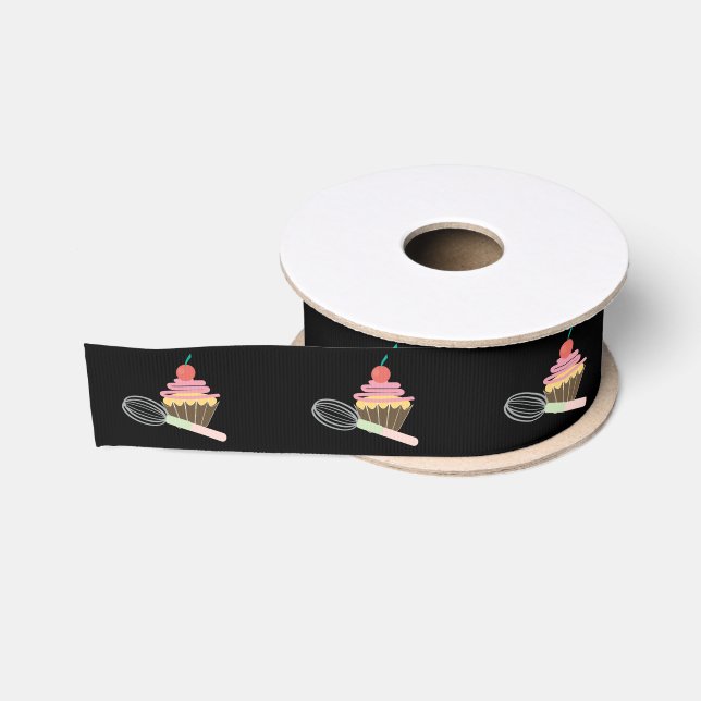 Bakery Cupcakes Whisk Homemade Business Packaging Grosgrain Ribbon (Spool)