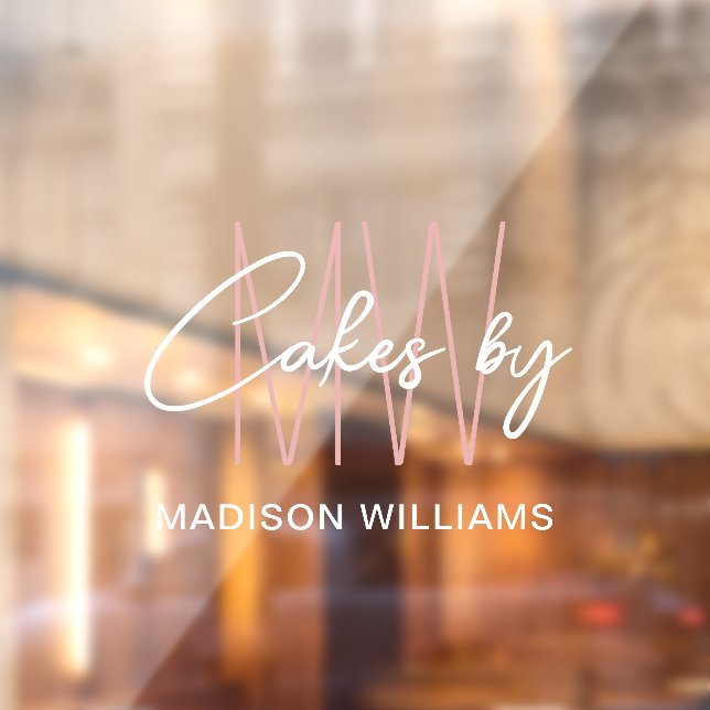 Bakery Custom Cake Monogram Logo Window Cling (Sheet 2)