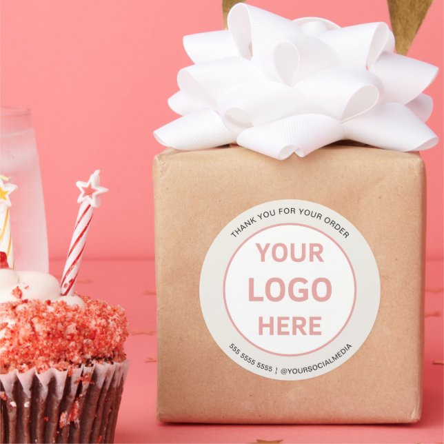 Bakery Custom Logo Tan Classic Round Sticker (Party)