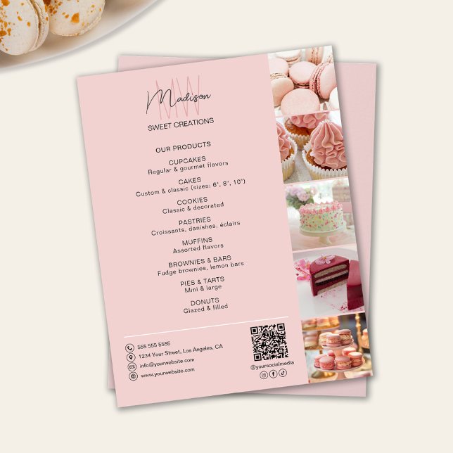 Bakery Custom Monogram Photo QR Products Flyer (Bakery Custom Monogram Photo QR Products Flyer)