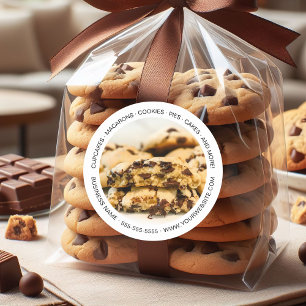 Bakery Custom Photo Cookies White Classic Round Sticker