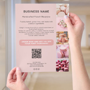 Bakery Custom Photo QR Social Media Business Flyer