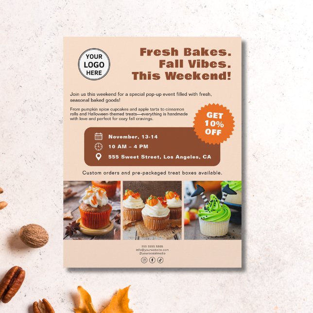 Bakery Custom Photo Seasonal Business Flyer (Bakery Custom Photo Seasonal Business Flyer)