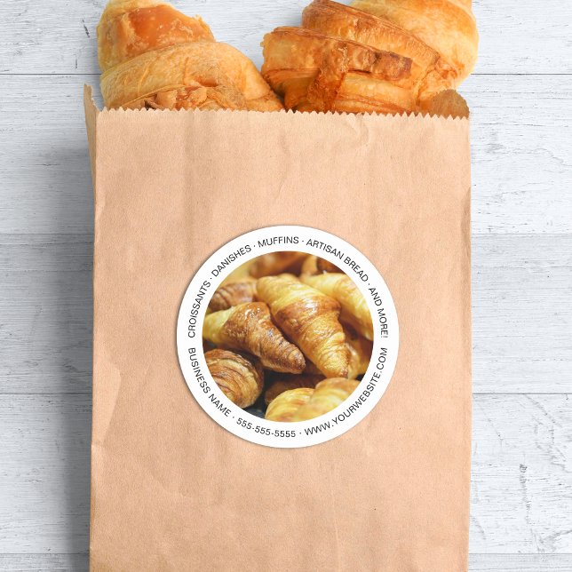 Bakery Custom Photo White Classic Round Sticker (Bakery Custom Photo White Classic Round Sticker)