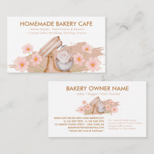 Bakery Customizable Cafes Cake Makers Brown Business Card
