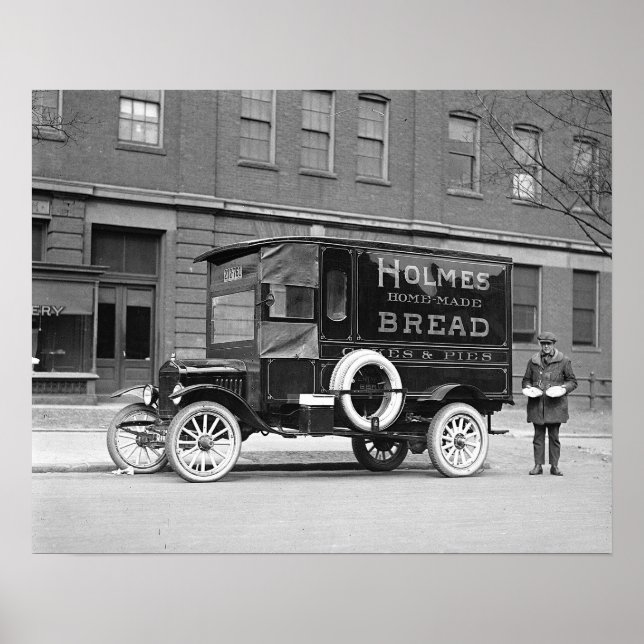 Bakery Delivery Truck, 1923. Vintage Photo Poster (Front)