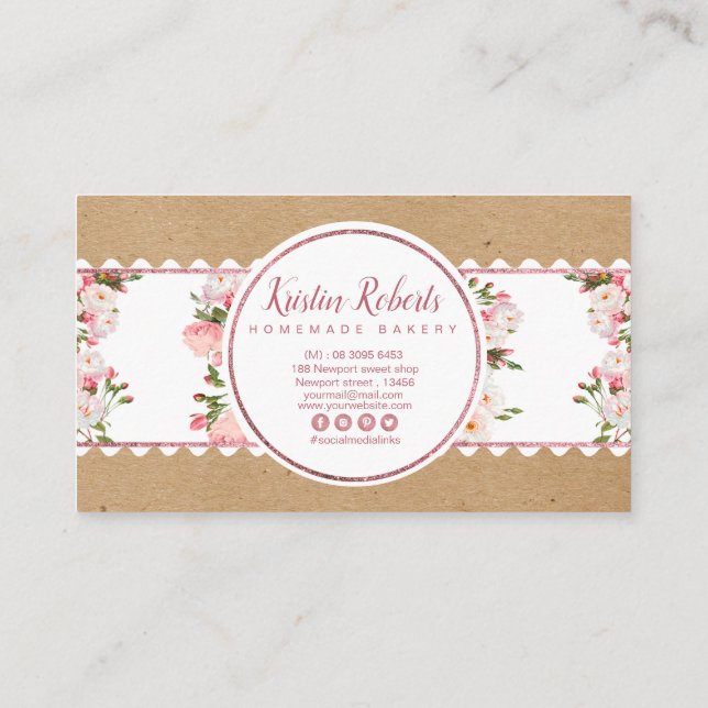 Bakery & Floral Craft Paper Business Card (Back)