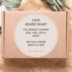 Bakery Food Allergy Allert Classic Round Sticker
