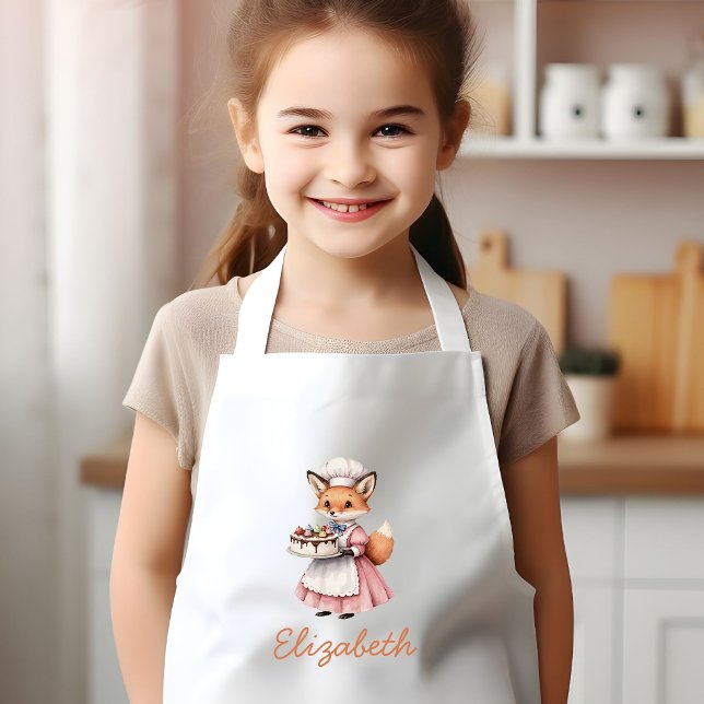 Bakery Fox Cute Personalized Kids Apron (Creator Uploaded)