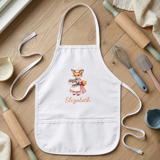 Bakery Fox Cute Personalized Kids Apron (Creator Uploaded)