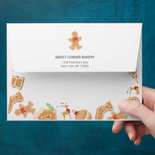 Bakery Gingerbread Business Holiday Envelope
