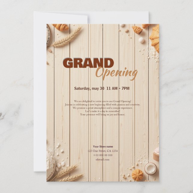  Bakery Grand Opening Invitation Template (Front)