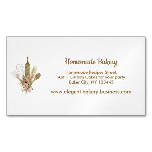 Bakery Home Cooking chef lady Magnetic Business Card