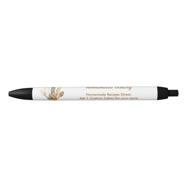 Bakery Home Made Cooking chef gift Black Ink Pen (Front)