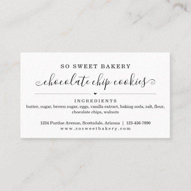 Bakery Homemade Baked Goods Product Business Card (Front)