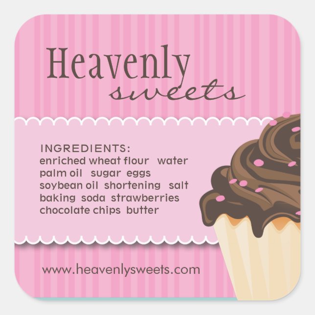 Bakery Ingredients Stickers (Front)