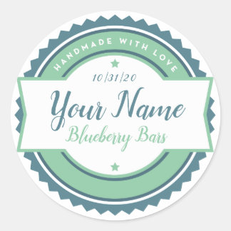 Bakery Label Kitchen Sticker Aqua Blue