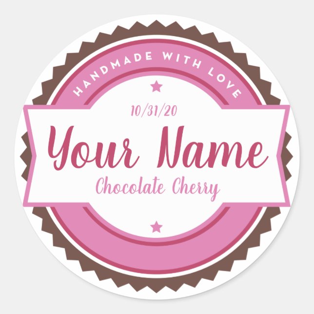 Bakery Label Kitchen Sticker Chocolate Cherry (Front)