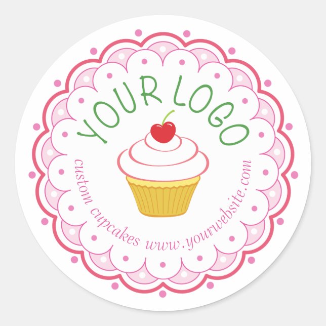Bakery Large Round Sticker Labels Custom Printed (Front)
