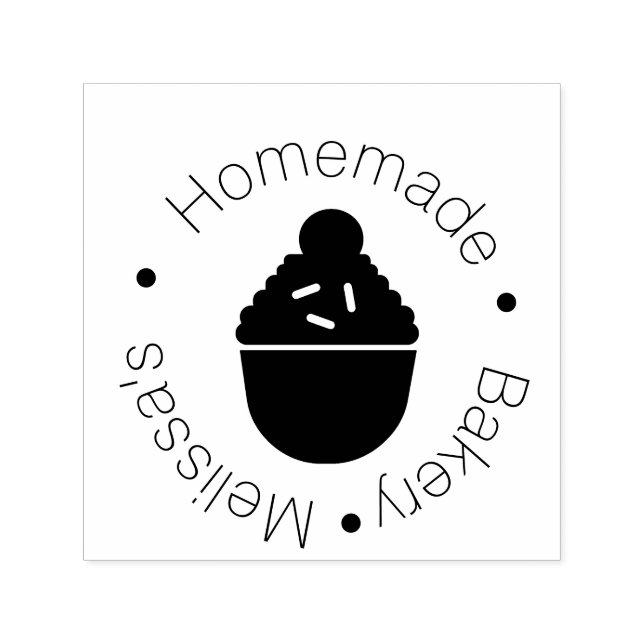 Bakery Logo Baking Cupcake Sprinkles Baker Self-inking Stamp (Design)
