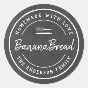 Bakery Logo Homemade Baking Gift Chalkboard Classic Round Sticker