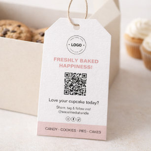 Bakery Logo QR Code Social Media Gift Tags
