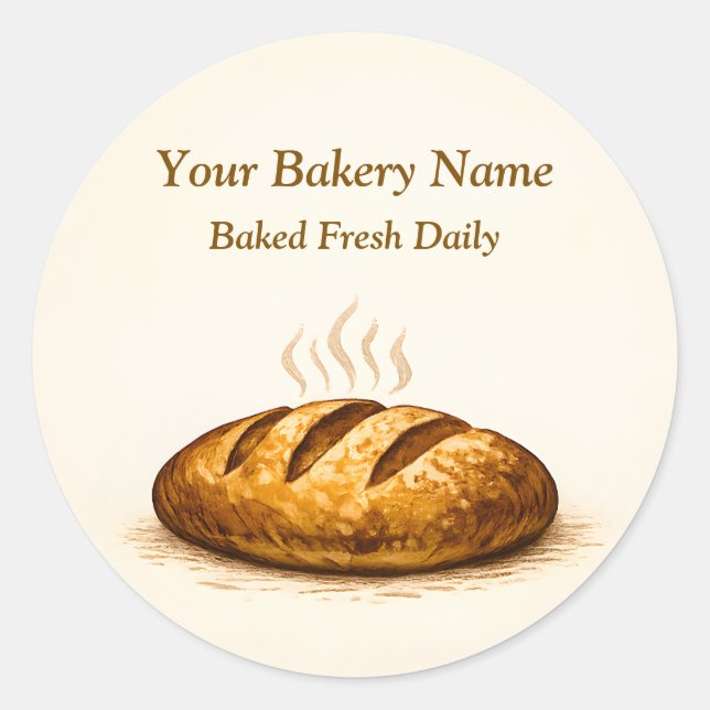 Bakery Logo Sticker - Custom Bread Icon Design (Devant)