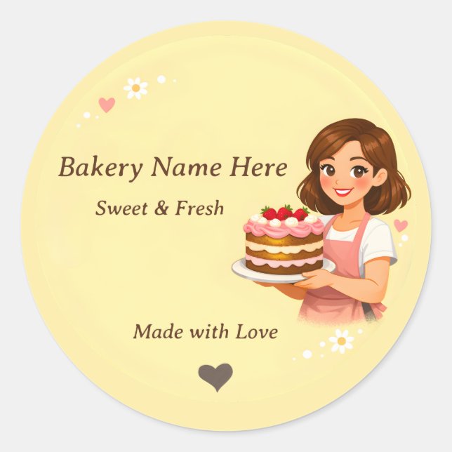Bakery logo Sticker - Custom Pastry Chef design  (Devant)