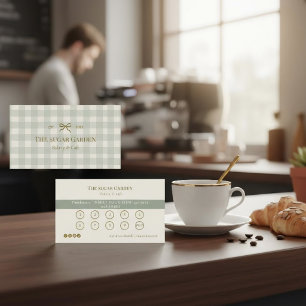 Bakery Loyalty Punch Sage Green Customer Reward Business Card