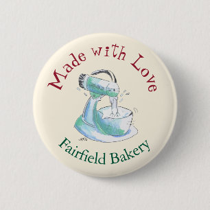 Bakery Made With Love Retro Baking Cooking 2 Inch Round Button