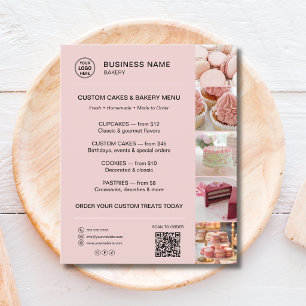 Bakery Menu Custom Logo QR Code