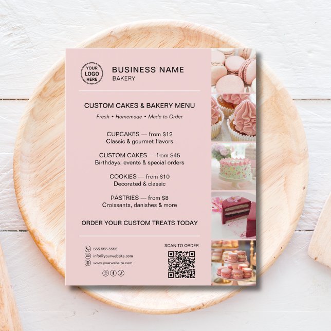 Bakery Menu Custom Logo QR Code (Bakery Menu Custom Logo QR Code Flyer)
