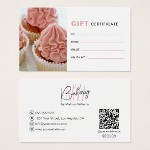 Bakery Monogram Logo Business Gift Certificate