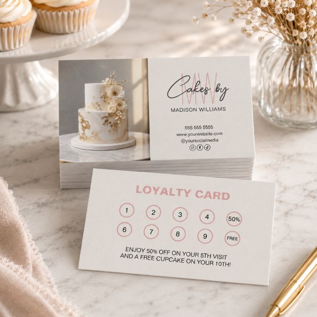 Bakery Monogram Logo Business Reward Loyalty Card (Bakery Monogram Logo Business Reward Loyalty Card)