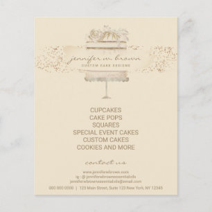 Bakery Pastries Custom Decorated Birthday Cake Flyer