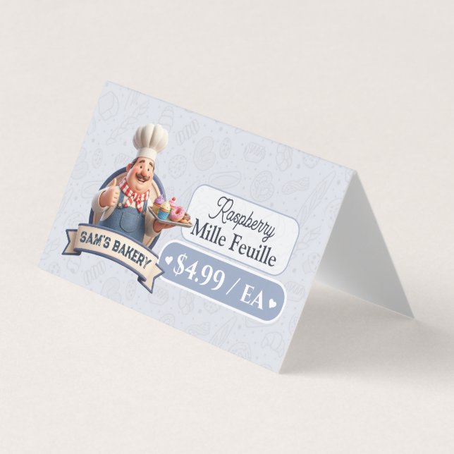 Bakery Pastry Baker Display Sign Label Price Tag (Front)