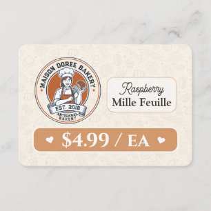 Bakery Pastry Baker Display Sign Label Price Tag Thank You Card