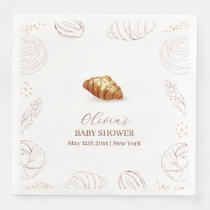 Bakery Pastry Bun In The Oven Baby Shower Napkin