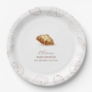 Bakery Pastry Bun In The Oven Baby Shower  Paper Plate