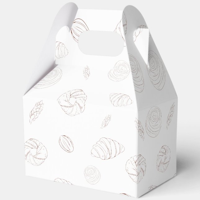 Bakery Pastry Bun In The Oven Pattern Baby Shower  Favor Box (Back)