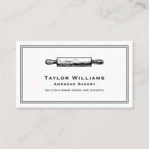 Bakery Pastry Chef Baked Goods Bread Rolling Pin Business Card