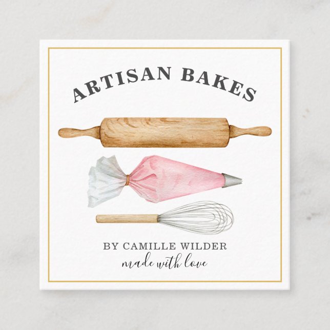 Bakery Pastry Chef Bakers Tools Business Card (Front)
