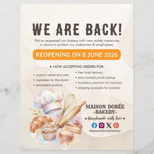 Bakery Pastry Chef Baking Catering Grand Reopening Flyer