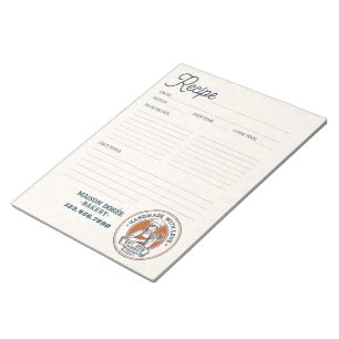 Bakery Pastry Chef Baking Recipe Page Cookbook Notepad