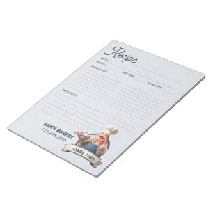 Bakery Pastry Chef Baking Recipe Page Cookbook Notepad
