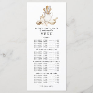 Bakery Pastry Chef Baking Utensils Menu Price List