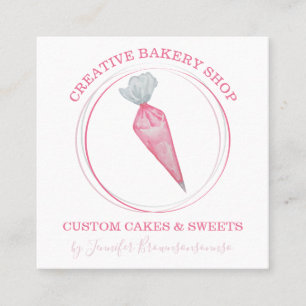 Bakery Pastry Chef birthday party cake maker Square Business Card
